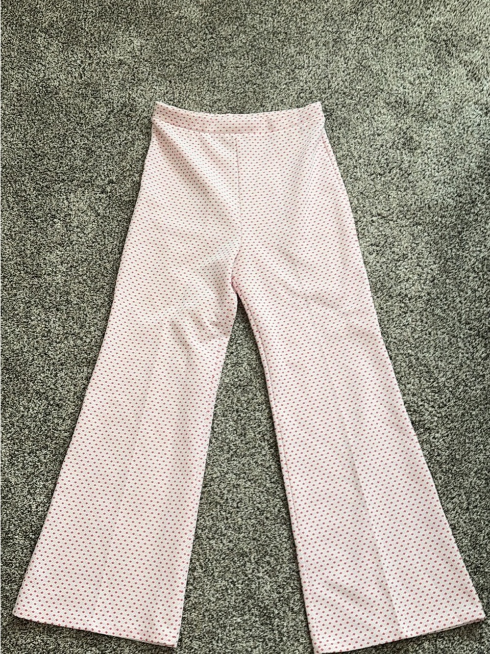 Pykettes Pink Polka Dot Boot-Cut Pants